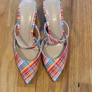 Kelly & Katie Multicolor Plaid Pointed-Toe Slingback Flats